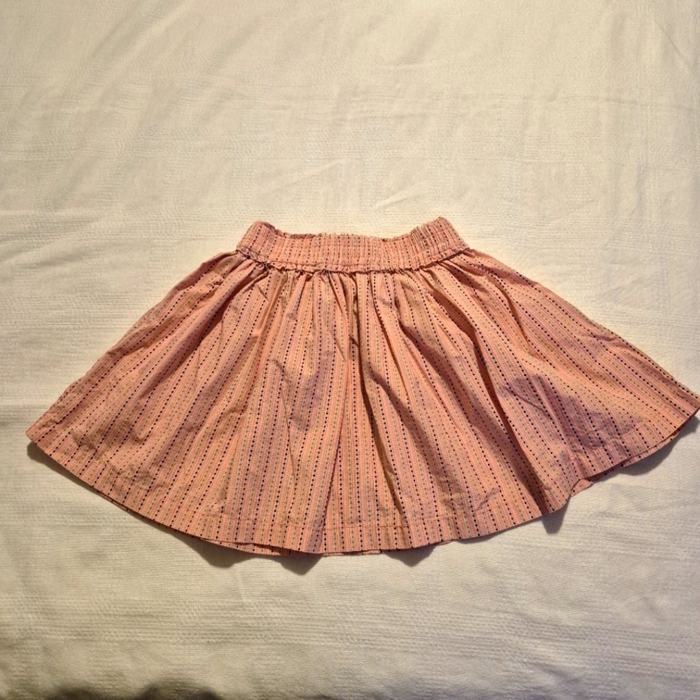 Hanna Andersson girls size 130 or 8 pink with teal, pink & black dot skirt VGUC